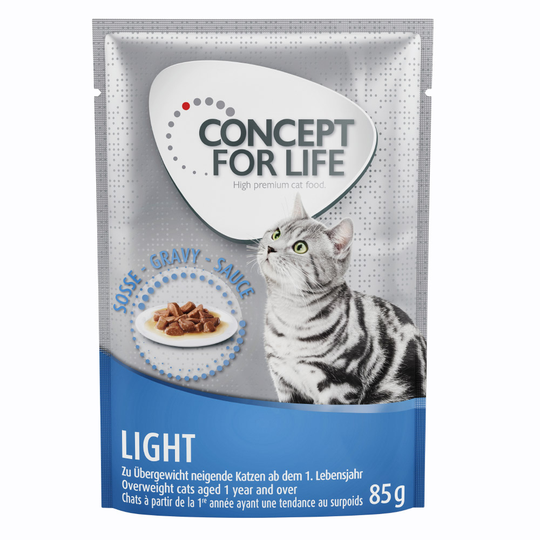 Concept for Life -säästöpakkaus 48 x 85 g - Light Cats in Gravy