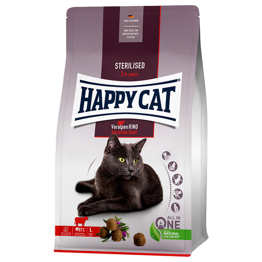 Happy Cat Sterilised Adult Bavarian Beef - Säästöpakkaus: 2 x 4 kg