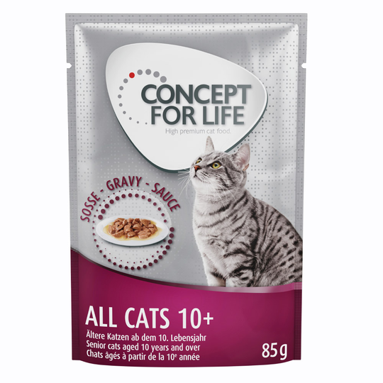 Concept for Life -säästöpakkaus 48 x 85 g - All Cats 10+ in Gravy