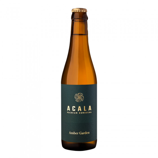 Hieno kuohuva fermentoitu teejuoma ACALA Premium Kombucha "Amber Garden", 330 ml