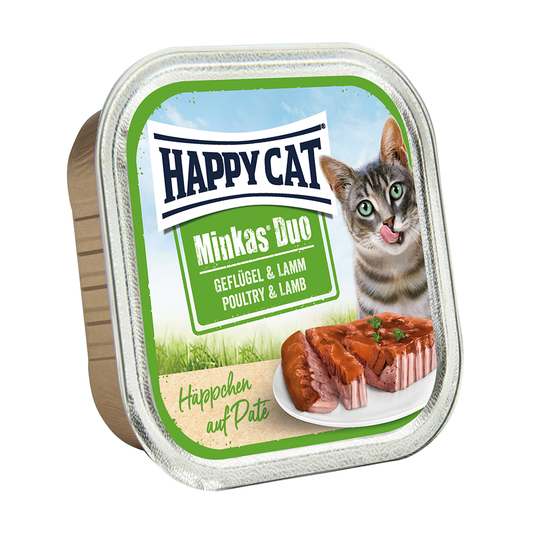 Happy Cat Minkas Duo Paté -rasiat 24 x 100 g - siipikarja & lammas