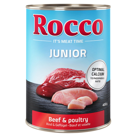 Rocco Junior 6 x 400 g - siipikarja & nauta