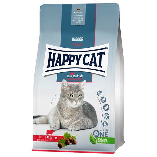 Happy Cat Indoor Bavarian Beef - Säästöpakkaus: 2 x 4 kg