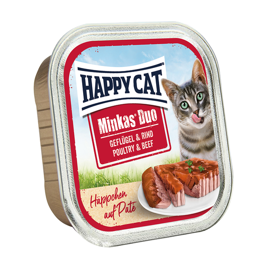 Happy Cat Minkas Duo Paté -rasiat 12 x 100 g - siipikarja & nauta