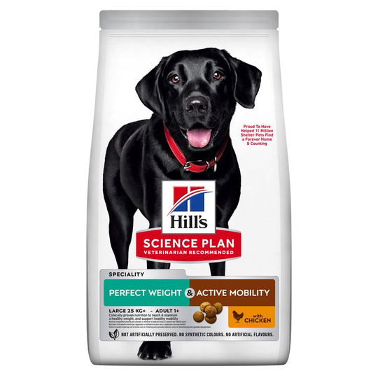 Hill's Science Plan -kevytruoka koirille erikoishintaan! - Adult Perfect Weight & Active Mobility Large Chicken (12 kg)