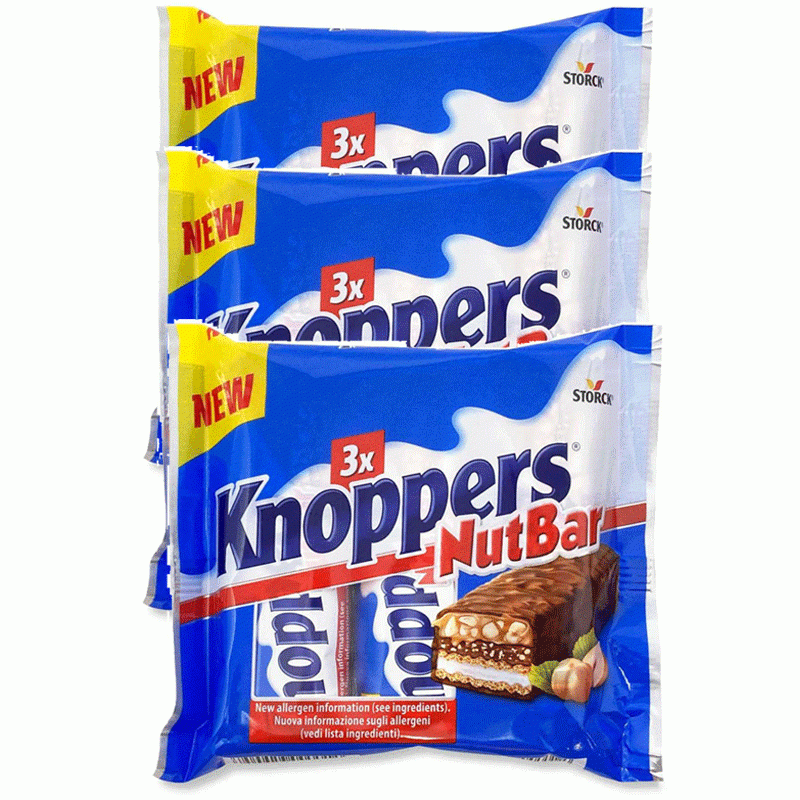 Knoppers Vohvelipatukat Nutbar 3-pack