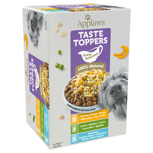 3 x 85 g kaupan päälle! 6 x 85 g Applaws Taste Toppers - kastikelajitelma