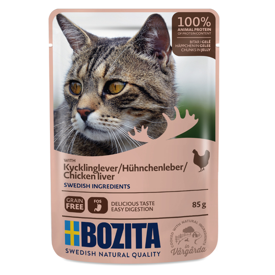 Bozita Chunks in Jelly Pouch 12 x 85 g - kananmaksa