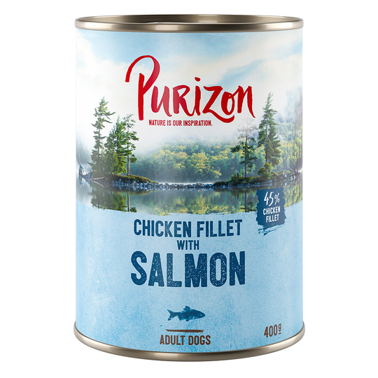 Purizon Adult 12 x 400 g - lohi pinaatilla & kookoksella