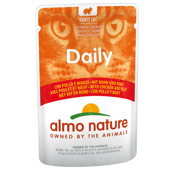 Almo Nature Daily Menu Pouch -säästöpakkaus 24 x 70 g - kana & nauta