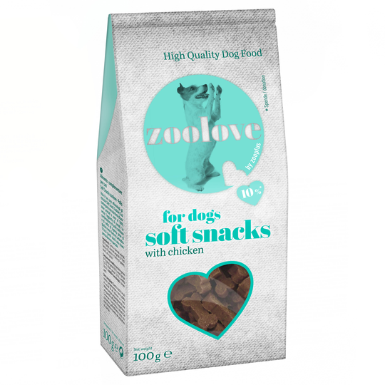 zoolove soft snacks -koiranherkut 100 g (puolikostea) - kana
