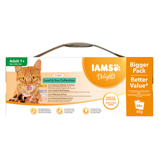 IAMS Delights Adult Land & Sea 48 x 85 g - Land & Sea in Sauce