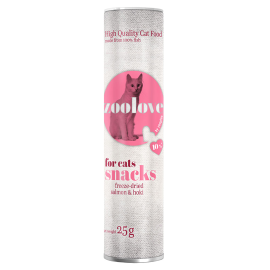 zoolove by zooplus Snacks -säästöpakkaus - 5 x lohi & sinihoki (125 g)