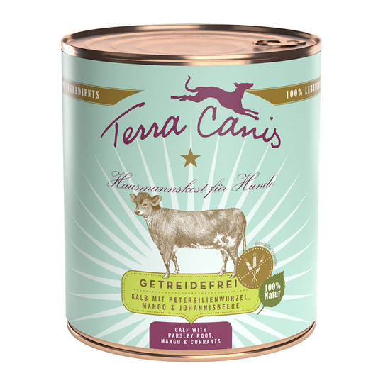 Terra Canis, viljaton 6 x 800 g - vasikka, persiljanjuuri, mango & viinimarja