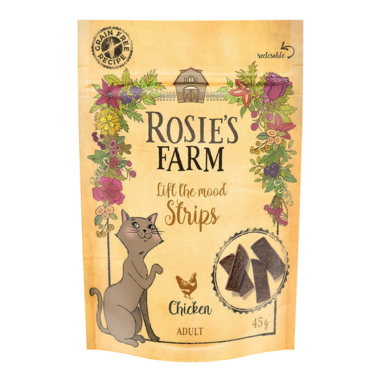 Rosie's Farm Snack "Strips" kana - 5 x 45 g