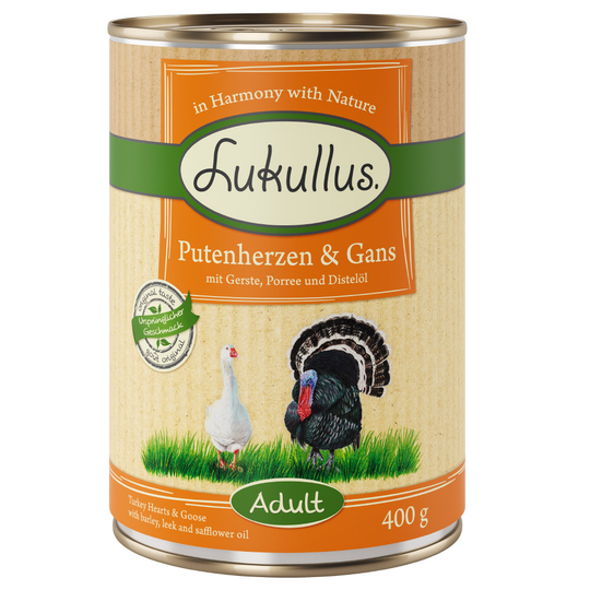 Lukullus, kalkkunansydän ja hanhi - 6 x 400 g