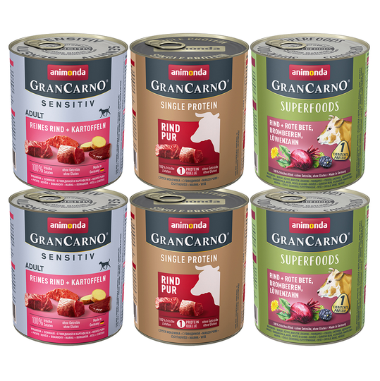 Animonda GranCarno Adult Single Protein -lajitelma 6 x 800 g - nauta lajitelma