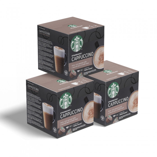 NESCAFÉ® Dolce Gusto® -koneille sopiva kahvikapselisarja Starbucks "Cappuccino", 3 x 6 + 6 kpl.
