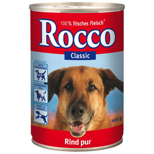 Rocco-purkkiruoka, 1 x 400 g - Classic, naudanliha