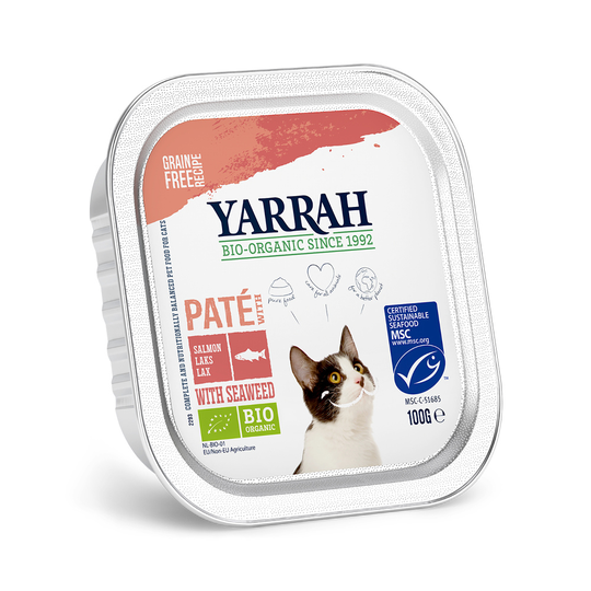 Yarrah Organic 6 x 100 g: 5 + 1 kaupan päälle! - Pate: lohi & luomumerilevä