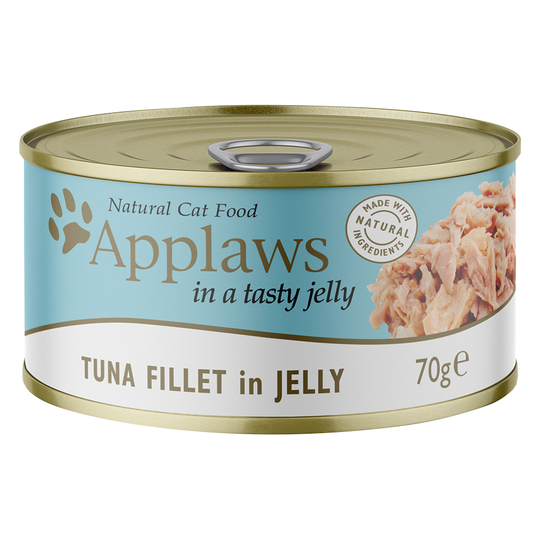 34 + 14 kaupan päälle! 48 x 70 g Applaws-kissanruokaa - in Jelly, tonnikala