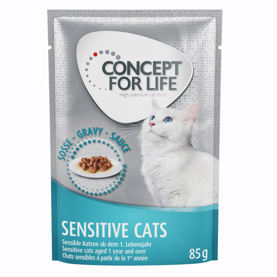 Concept for Life -säästöpakkaus 48 x 85 g - Sensitive Cats in Gravy