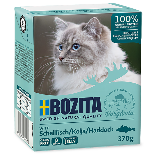 Bozita Chunks -säästöpakkaus 24 x 370 g - in Jelly: kolja