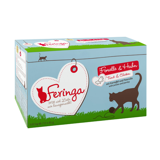Säästöpakkaus: Feringa Pouch 48 x 85 g - taimen, kana & peruna