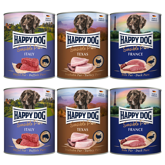 Happy Dog Sensible Pure -säästöpakkaus 24 x 800 g - lajitelma (3 makua)