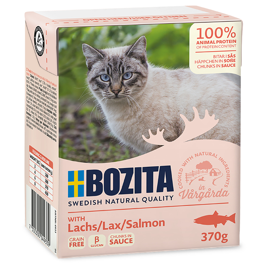 Bozita Chunks -säästöpakkaus 24 x 370 g - in Gravy: lohi