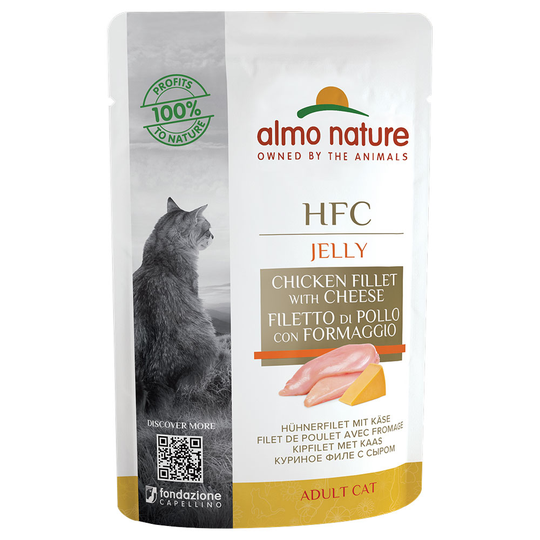 Almo Nature HFC Jelly Pouch 6 x 55 g - kanafilee & juusto