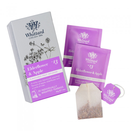 Hedelmätee Whittard of Chelsea "Elderflower & Apple", 20 kpl.