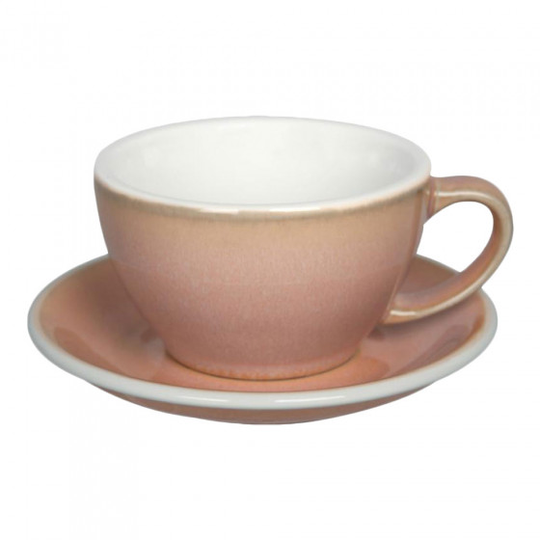 Café latte-kuppi ja lautanen Loveramics "Egg Rose", 300 ml