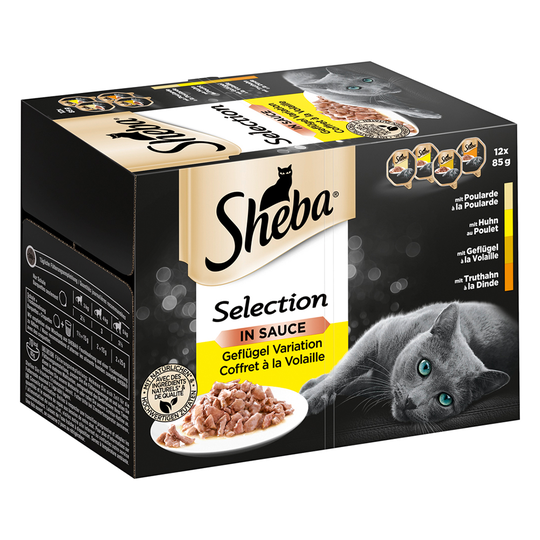 Sheba-rasialajitelma 12 x 85 g: 10 + 2 rasiaa kaupan päälle! - Selection in Sauce