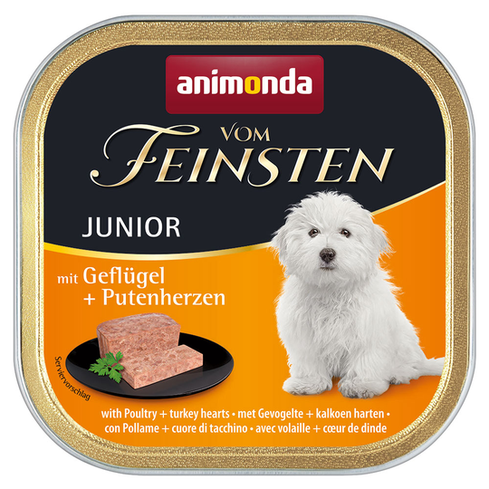 6 x 150 g Animonda vom Feinsten koiranruoka: 5 + 1 kaupan päälle! - Junior: siipikarja & kalkkunansydän