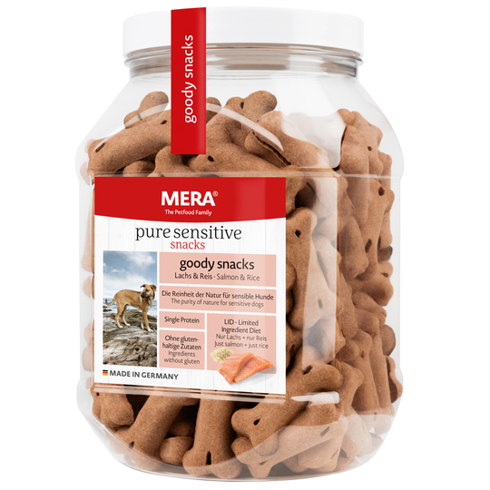 Meradog pure sensitive Goody Snacks, 600 g - lohi & riisi