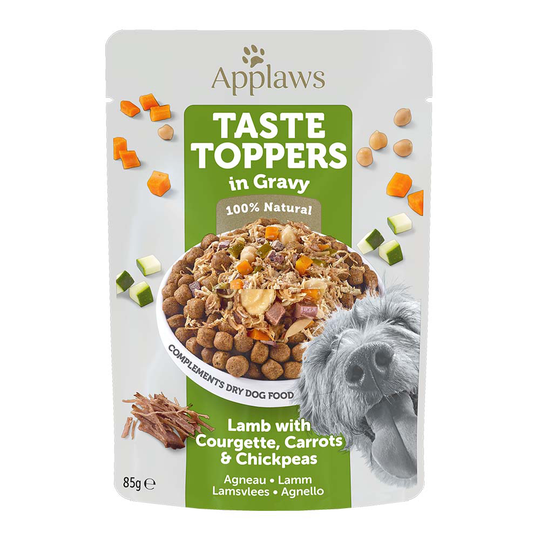 Applaws Taste Toppers kastikkeessa säästöpakkaus 24 x 85 g - lammas, porkkana, kesäkurpitsa & kikherne