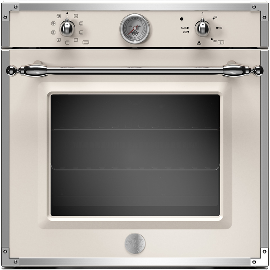 Bertazzoni F609HEREKT Heritage -kalusteisiin asennettava uuni, norsunluunvalkoinen/kromi, 60 cm.