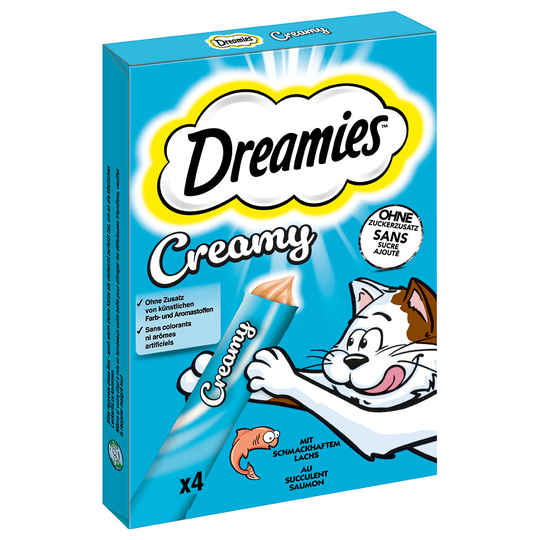Dreamies Creamy Snacks - lohi (4 x 10 g)