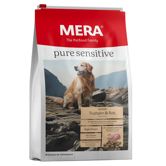 12,5 kg MERA pure sensitive -koiranruoka erikoishintaan! - Senior Turkey & Rice