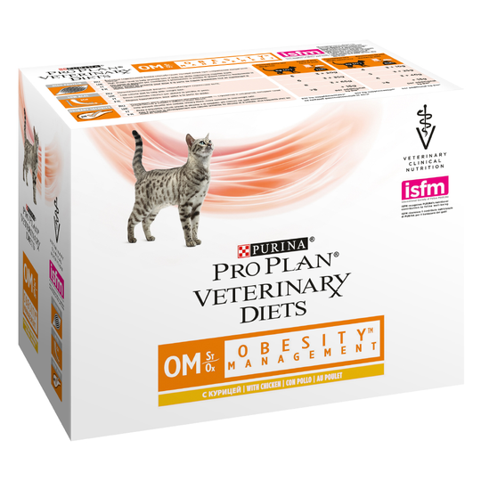 Purina Pro Plan Veterinary Diets Feline OM ST/OX - Obesity Management, kana - 10 x 85 g