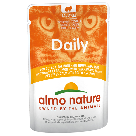 Almo Nature Daily Menu Pouch 6 x 70 g - kana & lohi