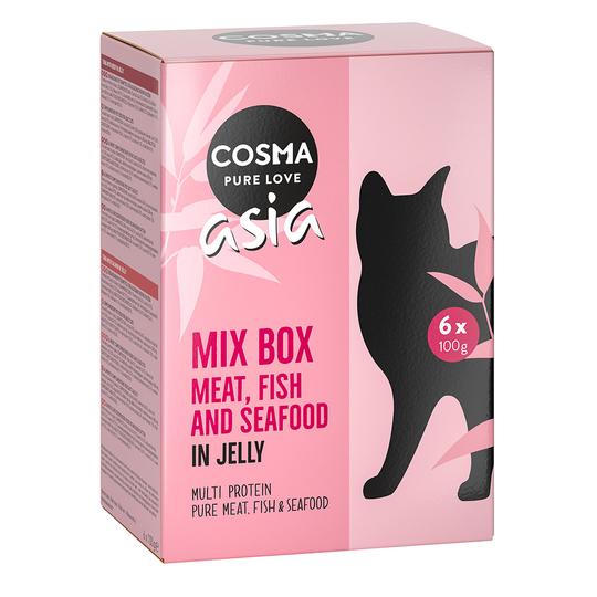 Cosma Asia Pouches -säästöpakkaus 48 x 100 g - lajitelma (6 makua)