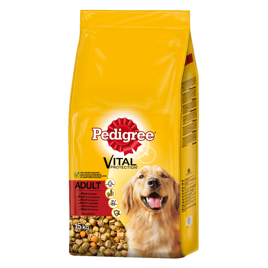 Pedigree koiranruoka erikoishintaan: 20 % alennusta! - Adult Beef & Vegetables - 15 kg