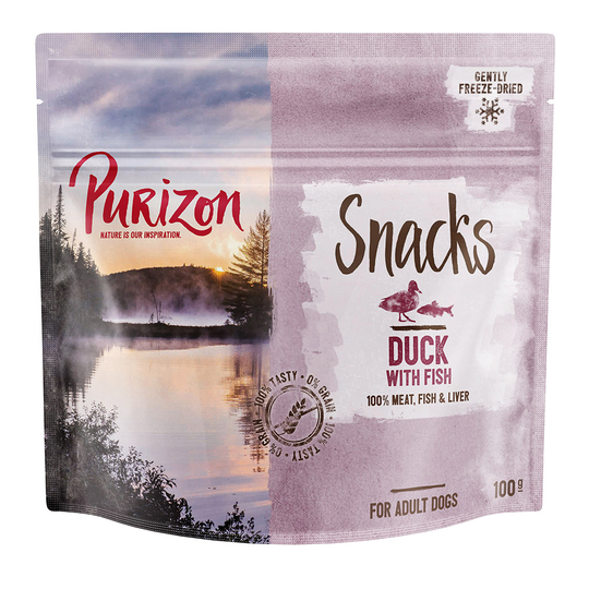 Purizon Snack ankka & kala - viljaton - 3 x 100 g